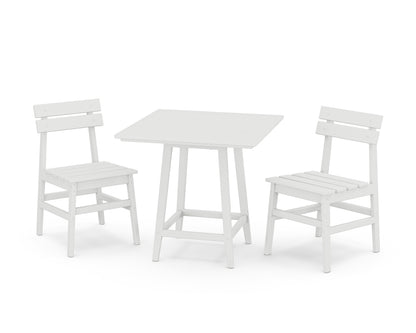 POLYWOOD® Modern Studio Plaza Chair 3-Piece Bistro Dining Set in White