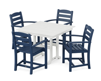 POLYWOOD® La Casa Café 5-Piece Farmhouse Dining Set in Navy / White