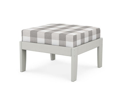 Unbranded Modular Ottoman - Classic in Vintage White / Buffalo Plaid Grey Mist