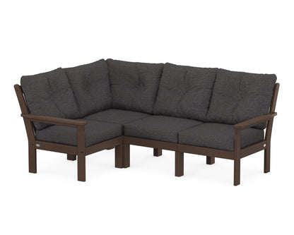 POLYWOOD® Vineyard 4-Piece Sectional in Mahogany / Ash Charcoal