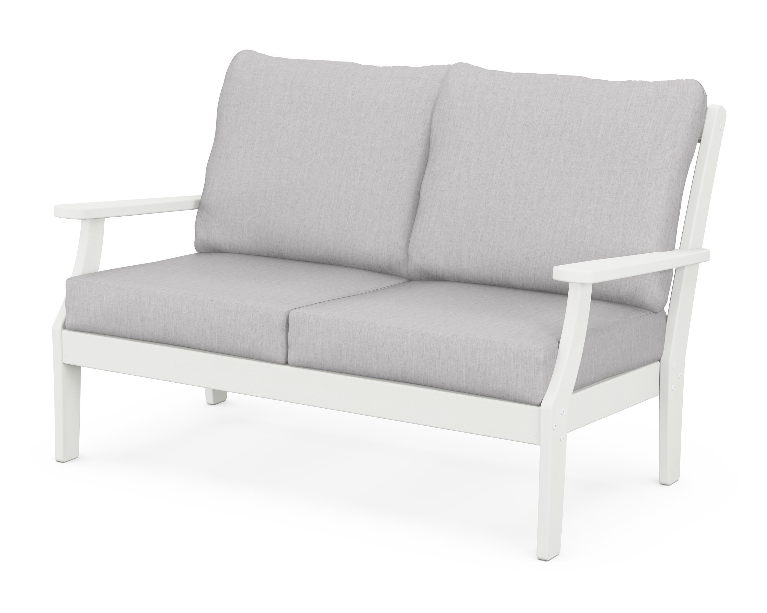 POLYWOOD® Braxton Deep Seating Loveseat in Vintage White / Granite