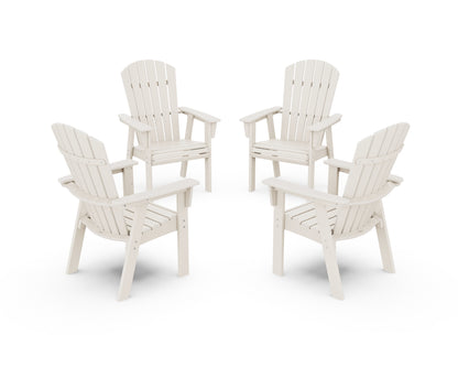 POLYWOOD® Nautical 4-Piece Curveback Upright Adirondack Conversation Set in Sand