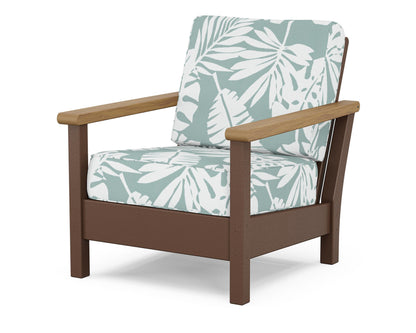 POLYWOOD® Harbour Deep Seating Chair in Mahogany / Natural / Leaf Glacier Spa