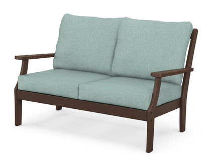 POLYWOOD® Braxton Deep Seating Loveseat in Mahogany / Glacier Spa
