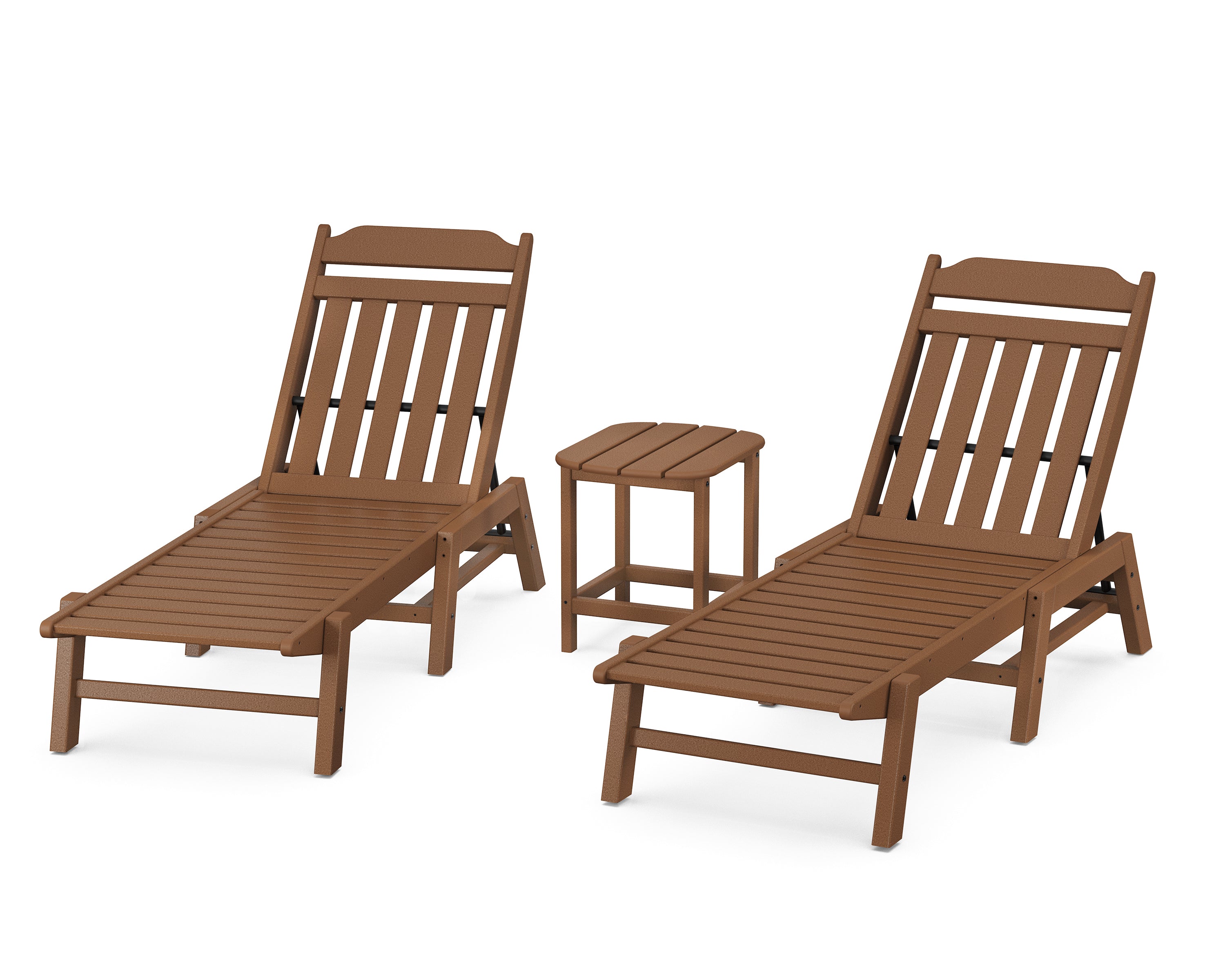 Country Living Cottage 3-Piece Chaise Set in Teak