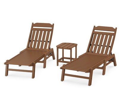 Country Living Cottage 3-Piece Chaise Set in Teak