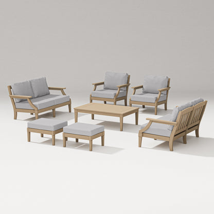 PW Designer Series Estate 7-Piece Lounge Loveseat Set in Vintage Sahara / Granite