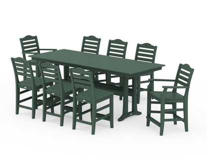 Draper James™ by  POLYWOOD® Savannah 9-Piece Farmhouse Counter Set with Trestle Legs in Green