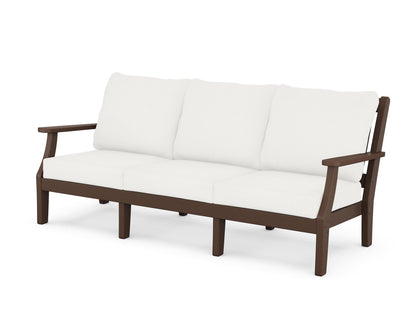 Martha Stewart by POLYWOOD® Chinoiserie Deep Seating Sofa in Mahogany / Natural Linen