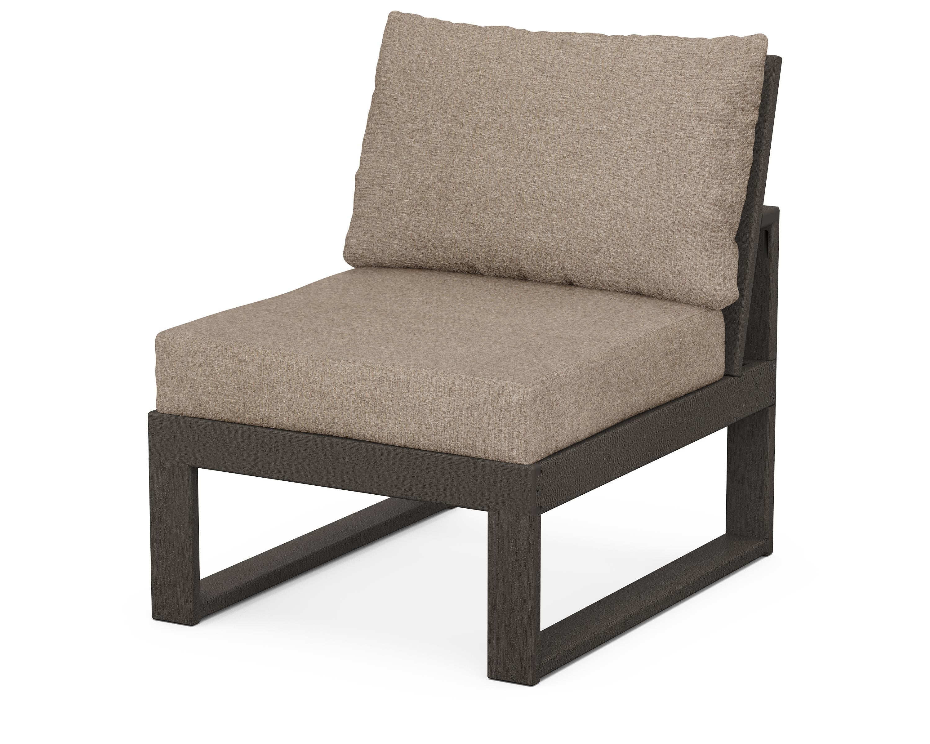 Unbranded Modular Armless Chair in Vintage Coffee / Spiced Burlap