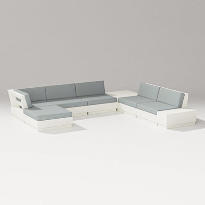 PW Designer Series Elevate 8-Piece Corner Sectional in Vintage White / Spa