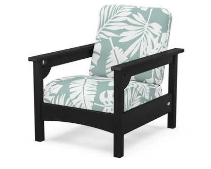 POLYWOOD® Club Chair in Black / Leaf Glacier Spa