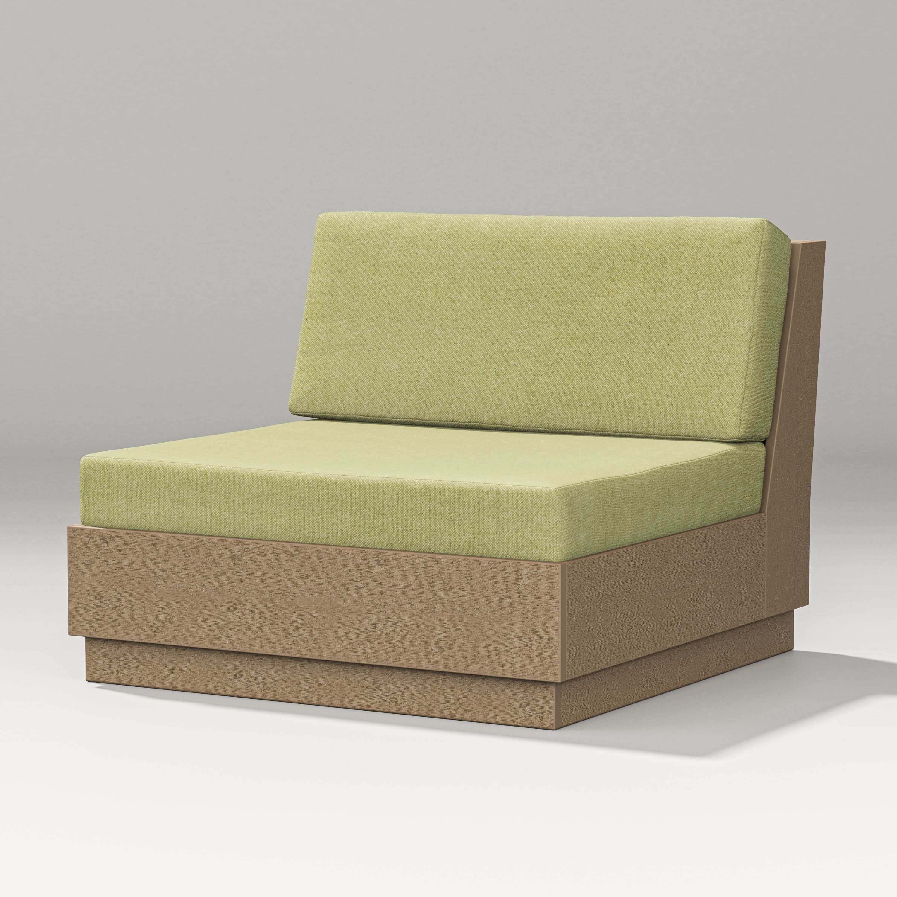 PW Designer Series Elevate Modular Armless Chair in Vintage Sahara / Chartreuse Boucle