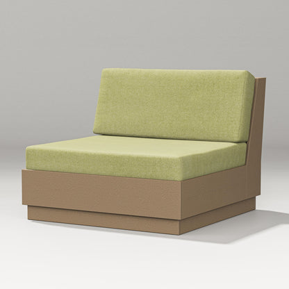 PW Designer Series Elevate Modular Armless Chair in Vintage Sahara / Chartreuse Boucle