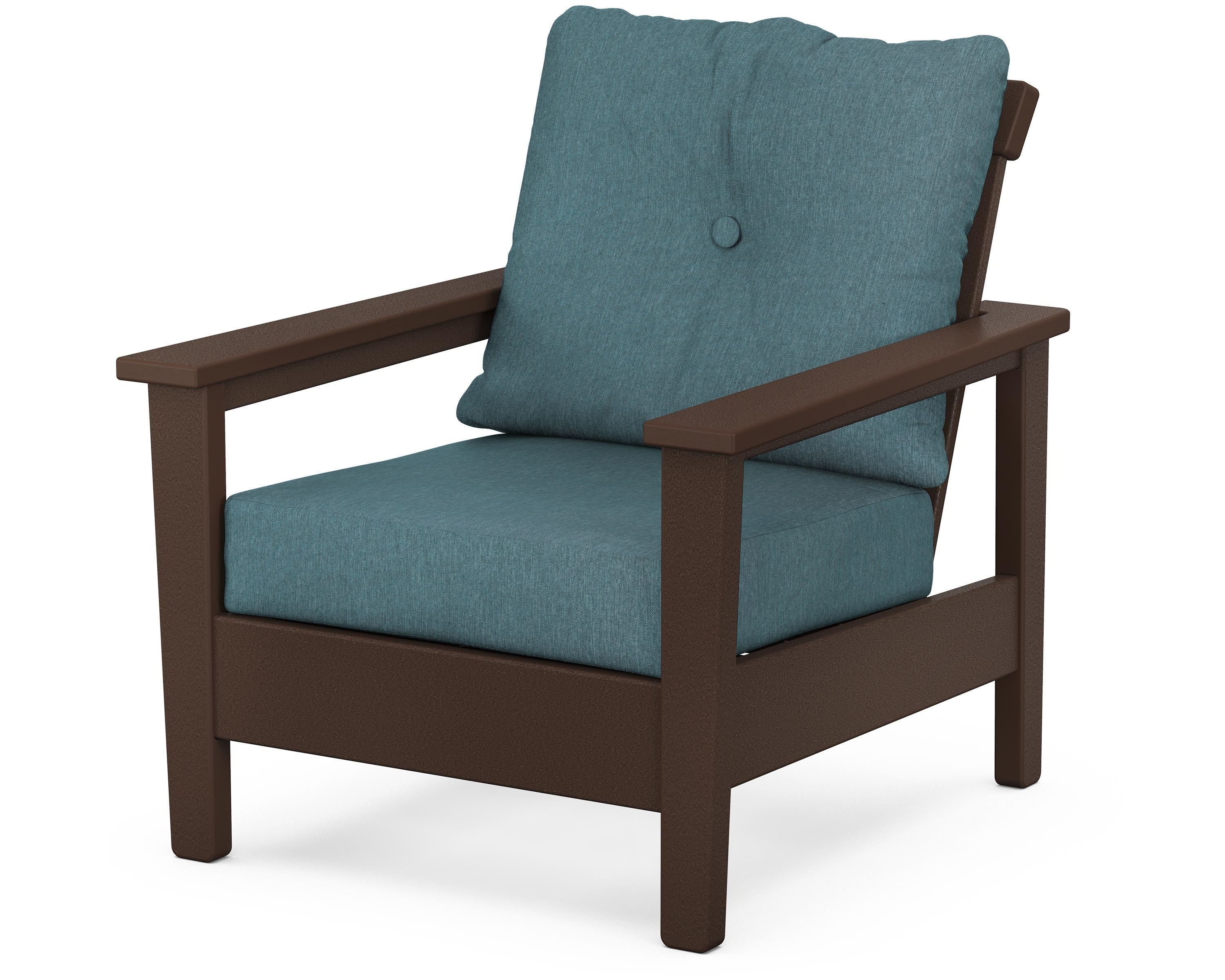 POLYWOOD® Prescott Deep Seating Chair in Mahogany / Ocean Teal