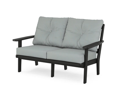 POLYWOOD® Prairie Deep Seating Loveseat in Black / Spa