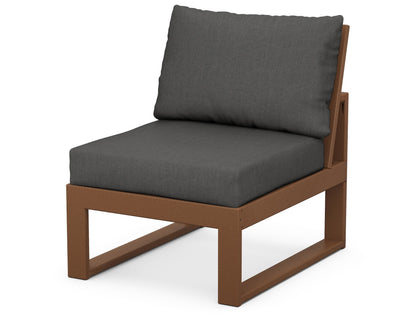Unbranded Modular Armless Chair in Teak / Spectrum Carbon