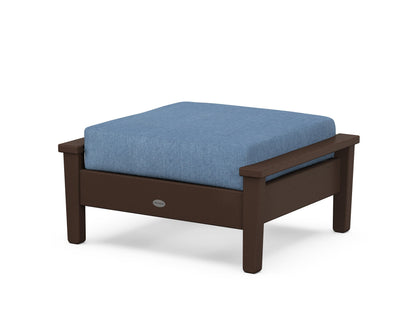 POLYWOOD® Prescott Deep Seating Ottoman in Mahogany / Sky Blue