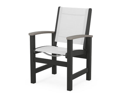 POLYWOOD® Coastal Dining Chair in Black / Driftwood / White Sling