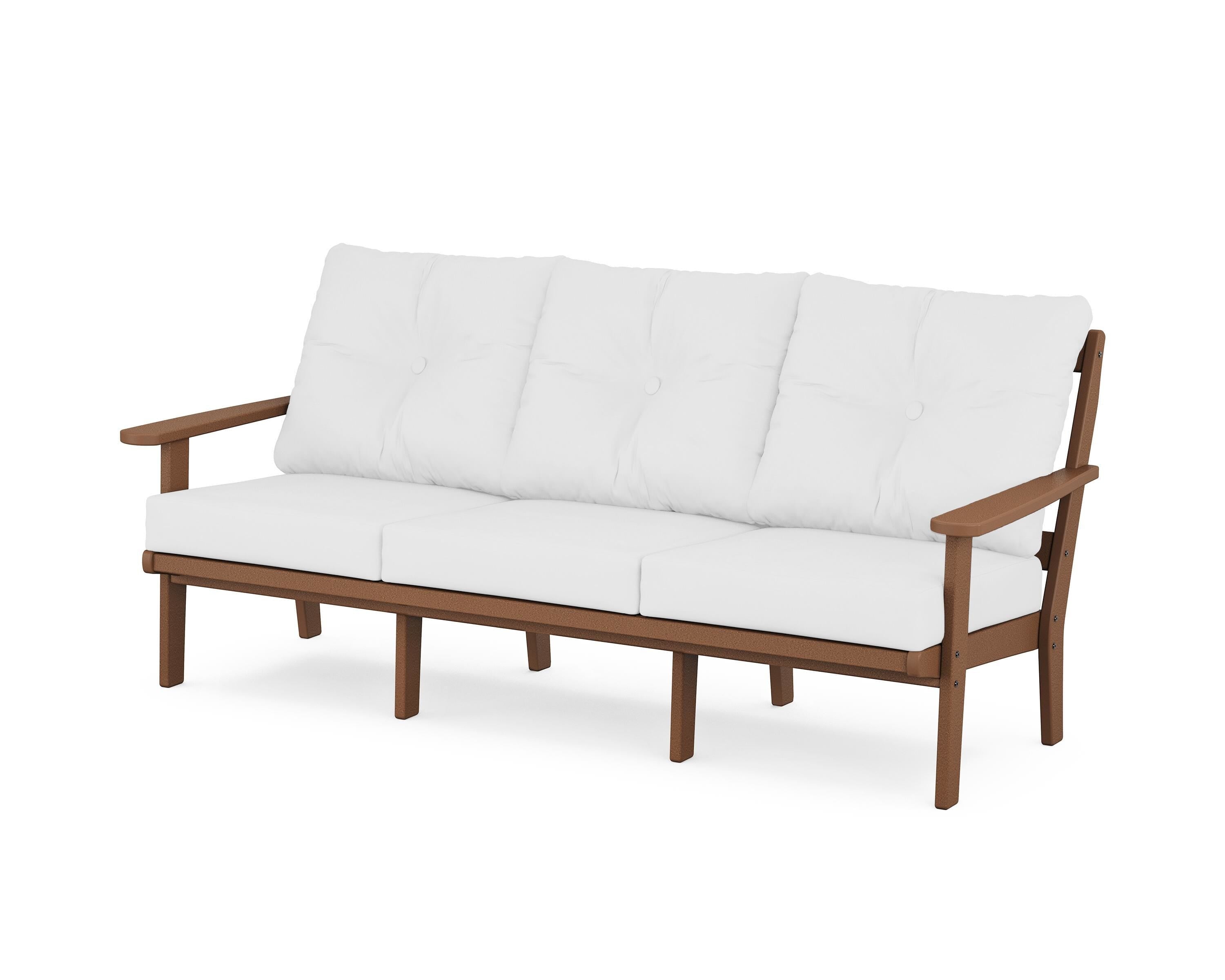 POLYWOOD® Mission Deep Seating Sofa in Teak / Natural