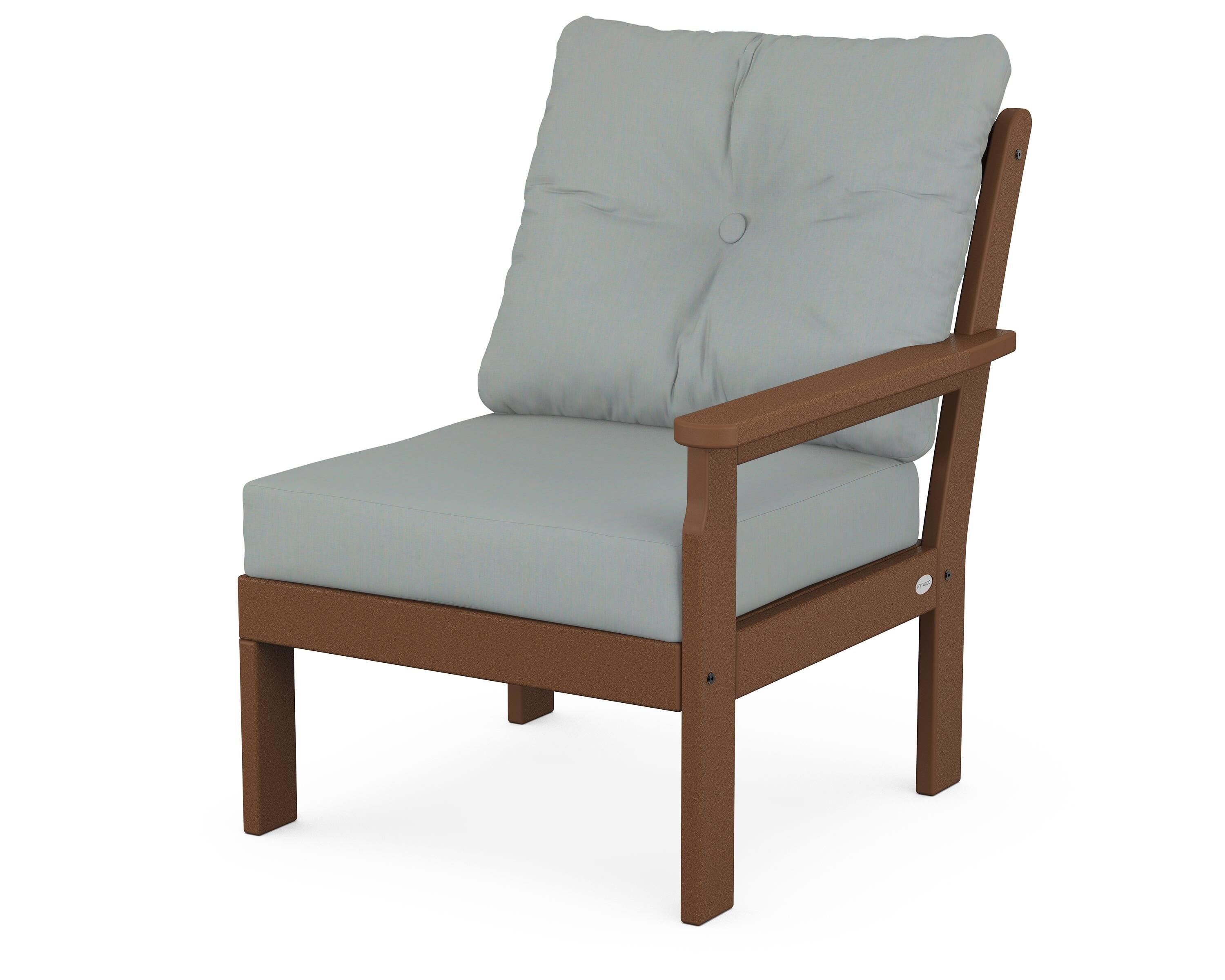 POLYWOOD® Vineyard Modular Right Arm Chair in Teak / Spa