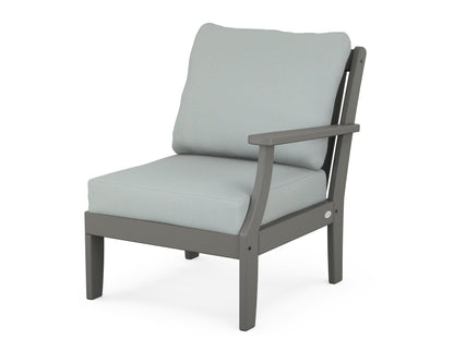 POLYWOOD® Braxton Modular Right Arm Chair in Slate Grey / Spa