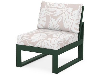 Unbranded Modular Armless Chair in Green / Leaf Dune Burlap