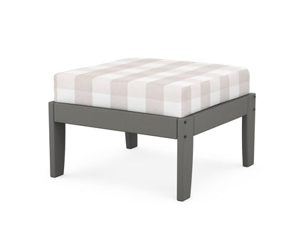 Unbranded Modular Ottoman - Classic in Slate Grey / Buffalo Plaid Dune Burlap
