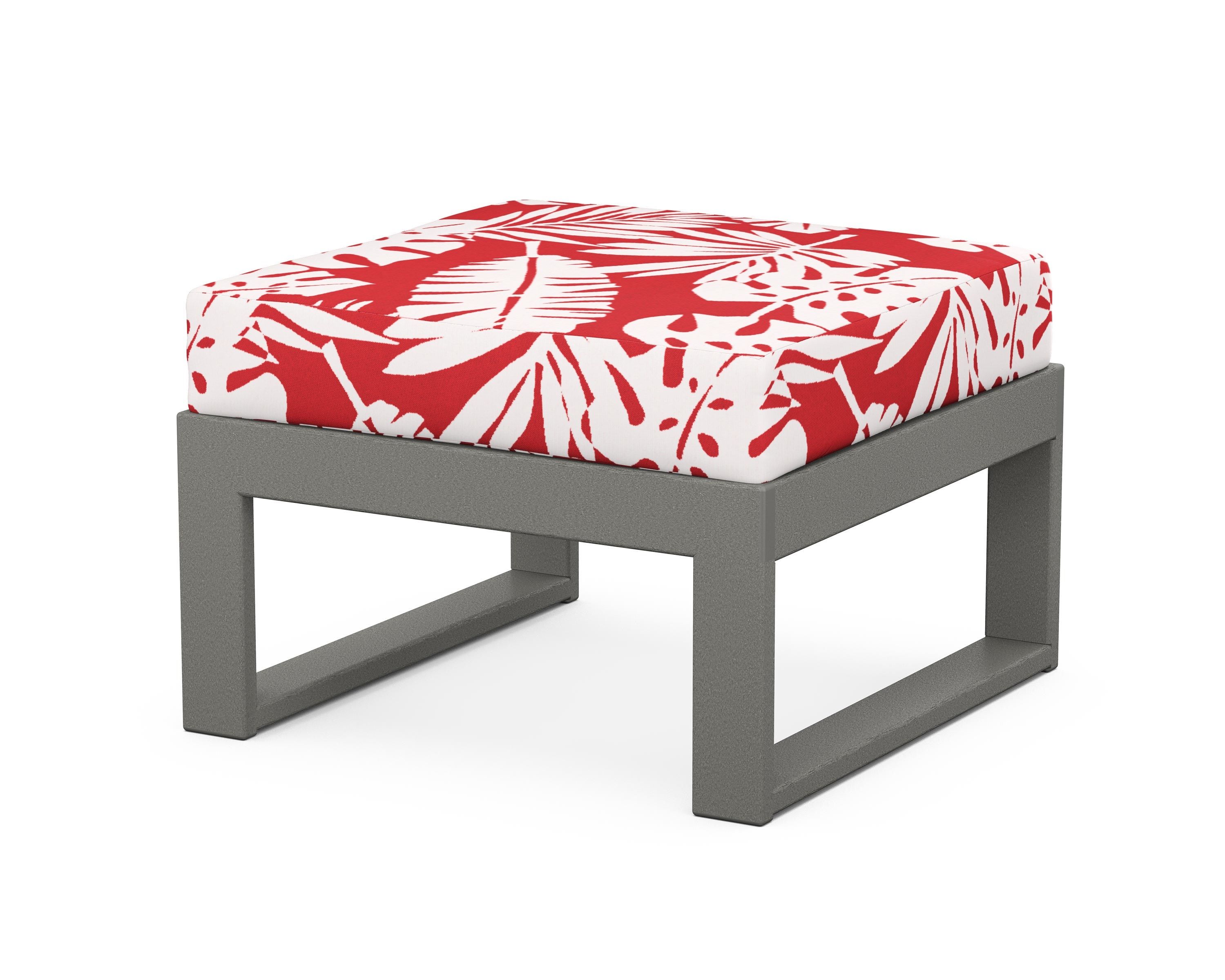 Unbranded Modular Ottoman - Modern in Slate Grey / Leaf Crimson