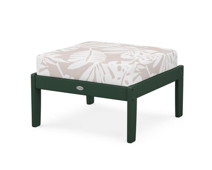 POLYWOOD® Braxton Deep Seating Ottoman in Green / Leaf Dune Burlap