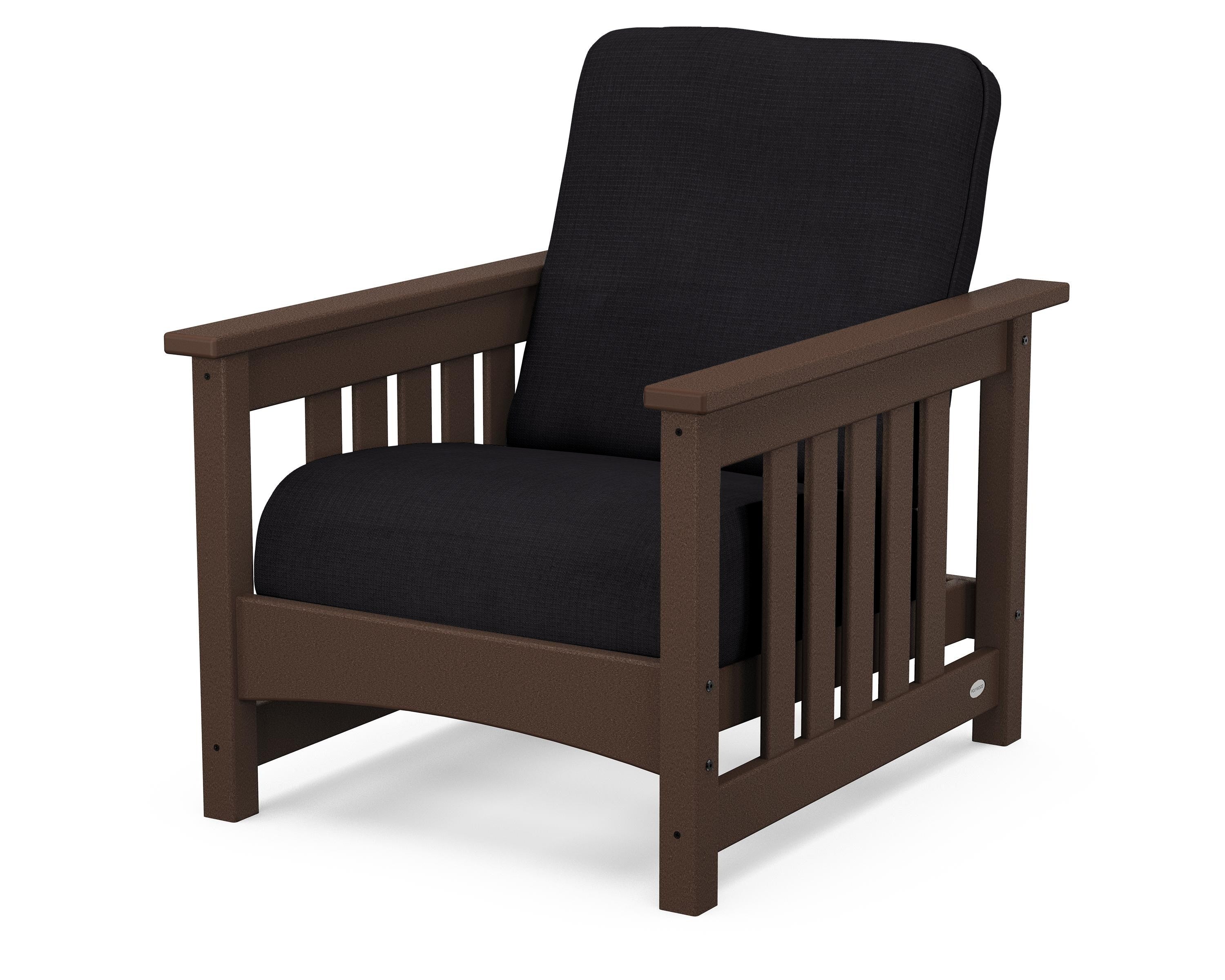POLYWOOD® Club Mission Chair in Mahogany / Midnight Linen