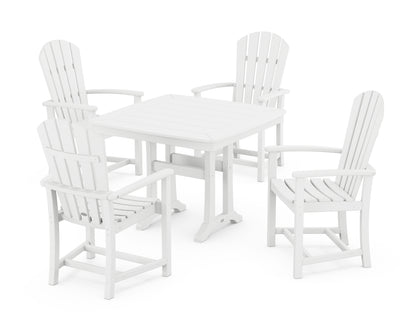 POLYWOOD® Palm Coast 5-Piece Dining Set with Trestle Legs in White