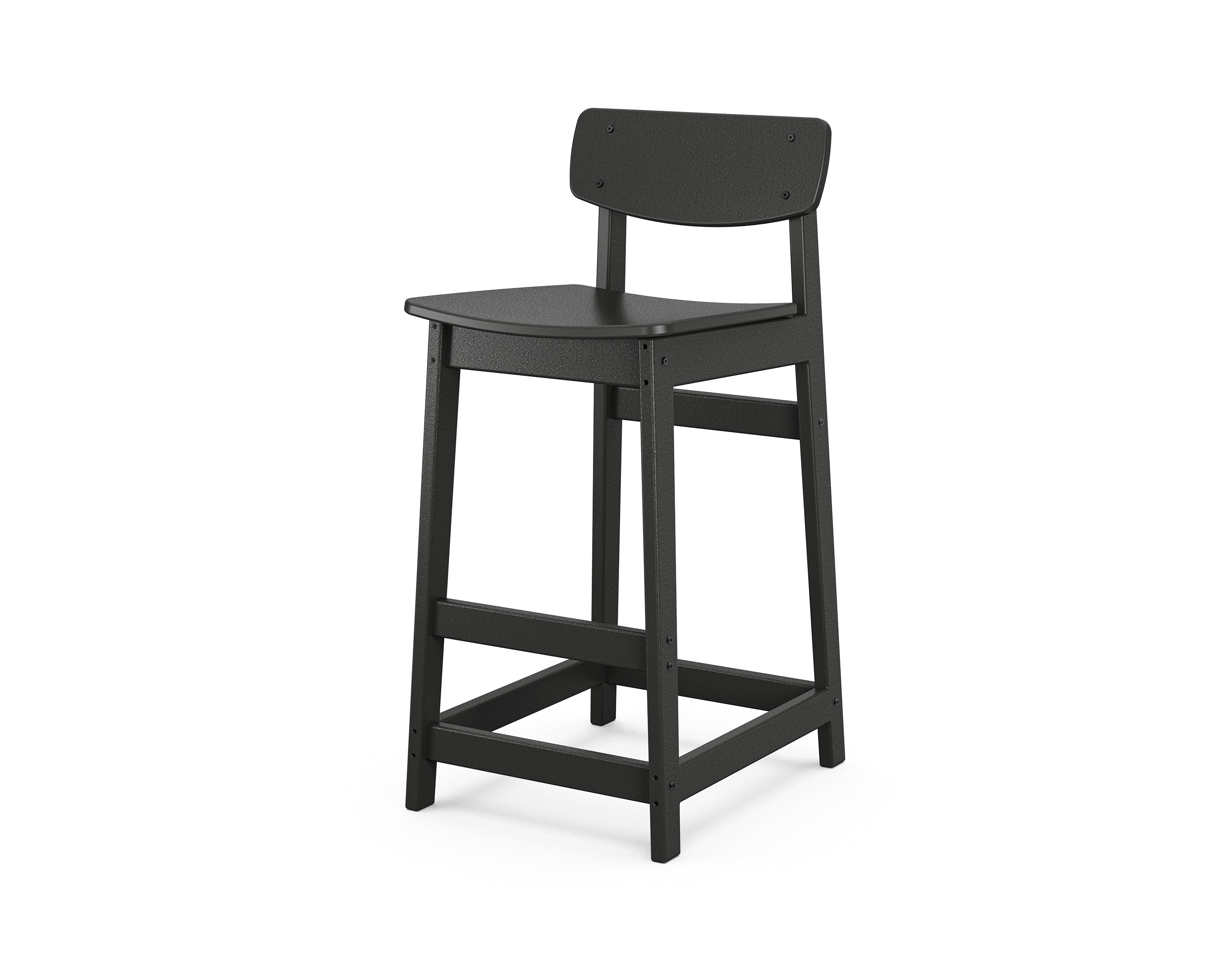POLYWOOD® Modern Studio Urban Lowback Bar Chair in Black
