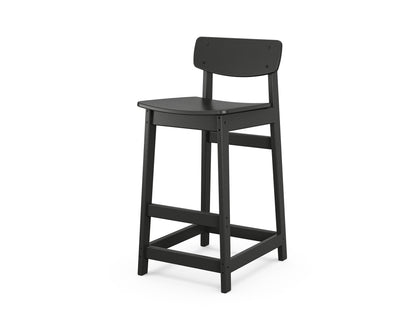 POLYWOOD® Modern Studio Urban Lowback Bar Chair in Black