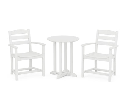 POLYWOOD® La Casa Café 3-Piece Round Bistro Dining Set in White