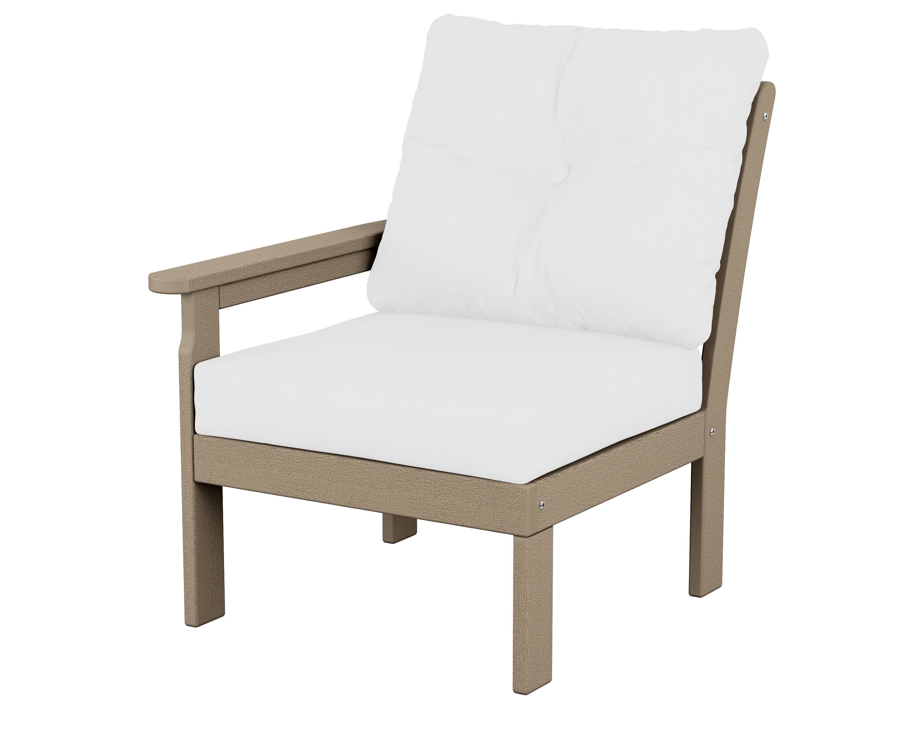 POLYWOOD® Vineyard Modular Left Arm Chair in Vintage Sahara / Natural