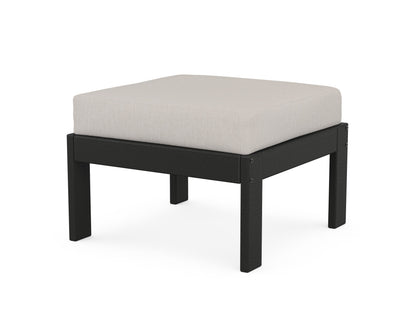 POLYWOOD® Vineyard Modular Ottoman in Black / Cast Ash