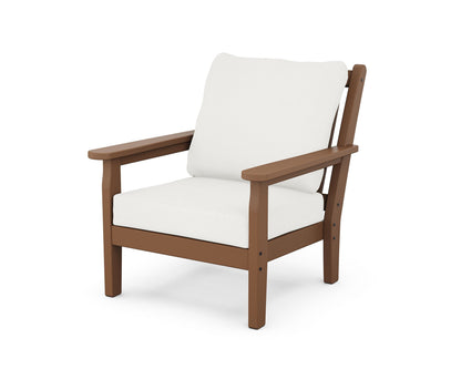 POLYWOOD® Chippendale Deep Seating Chair in Teak / Natural Linen