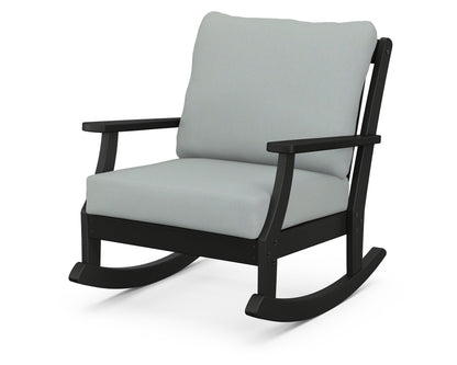 POLYWOOD® Braxton Deep Seating Rocking Chair in Black / Spa