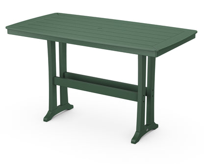POLYWOOD® Nautical Trestle 38" x 73" Bar Table in Green