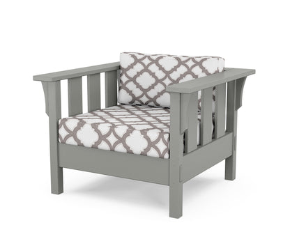 Martha Stewart by POLYWOOD® Acadia Deep Seating Chair in Slate Grey / Trellis Grey Mist