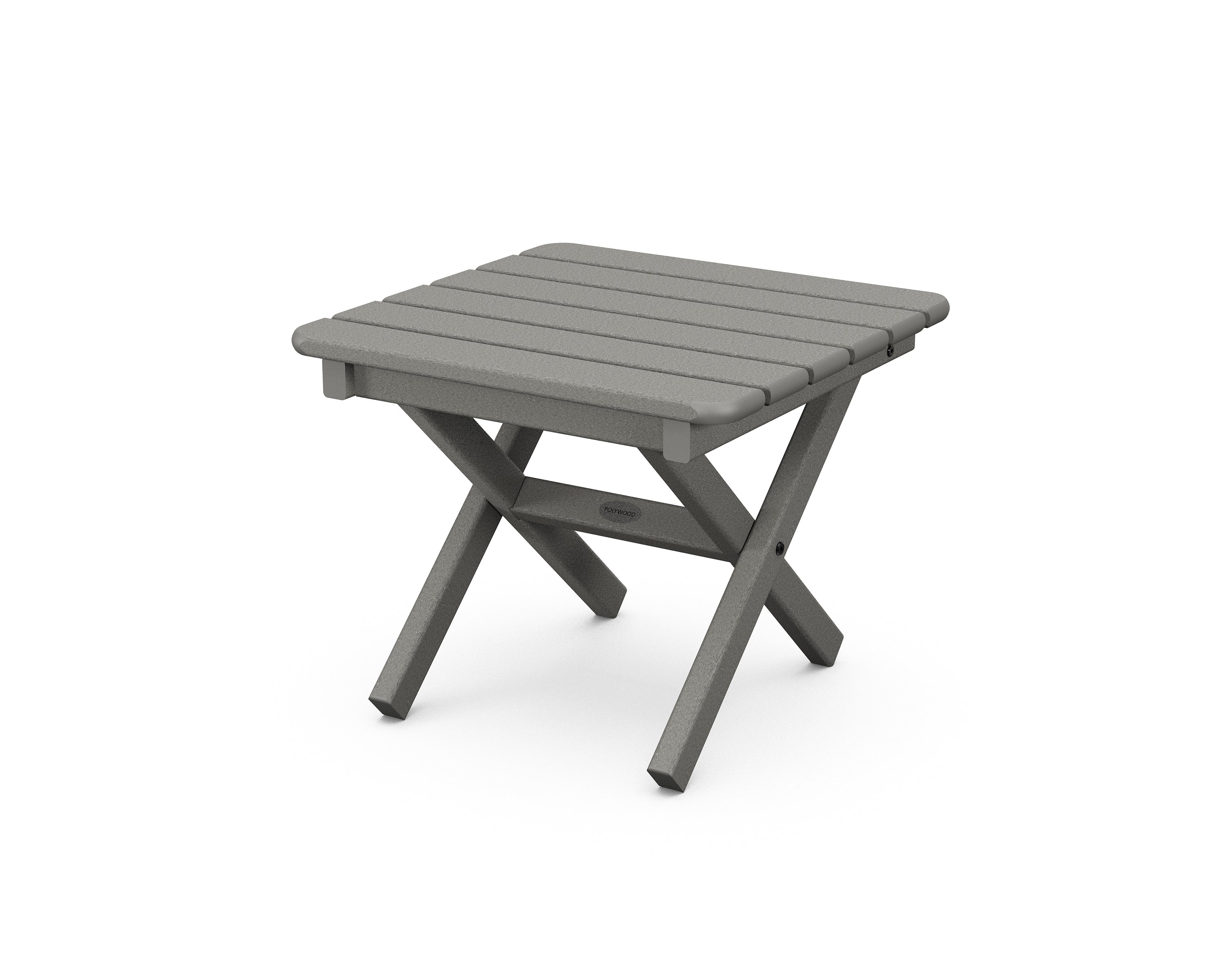 POLYWOOD® Square 18" Folding Side Table in Slate Grey