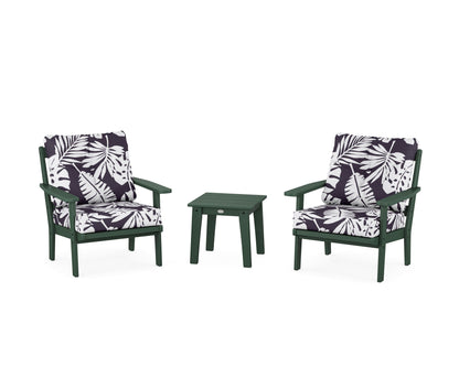 POLYWOOD® Prairie 3-Piece Deep Seating Set in Green / Leaf Navy