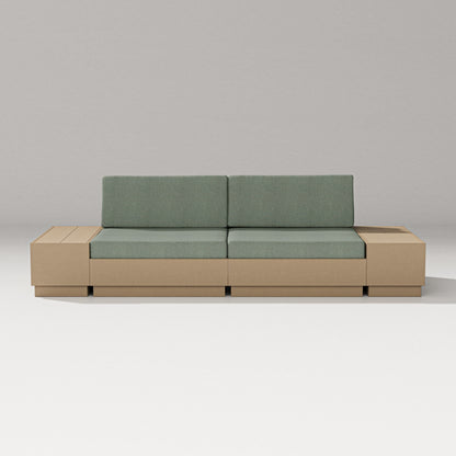 PW Designer Series Elevate 4-Piece Loveseat Sectional in Vintage Sahara / Cast Sage
