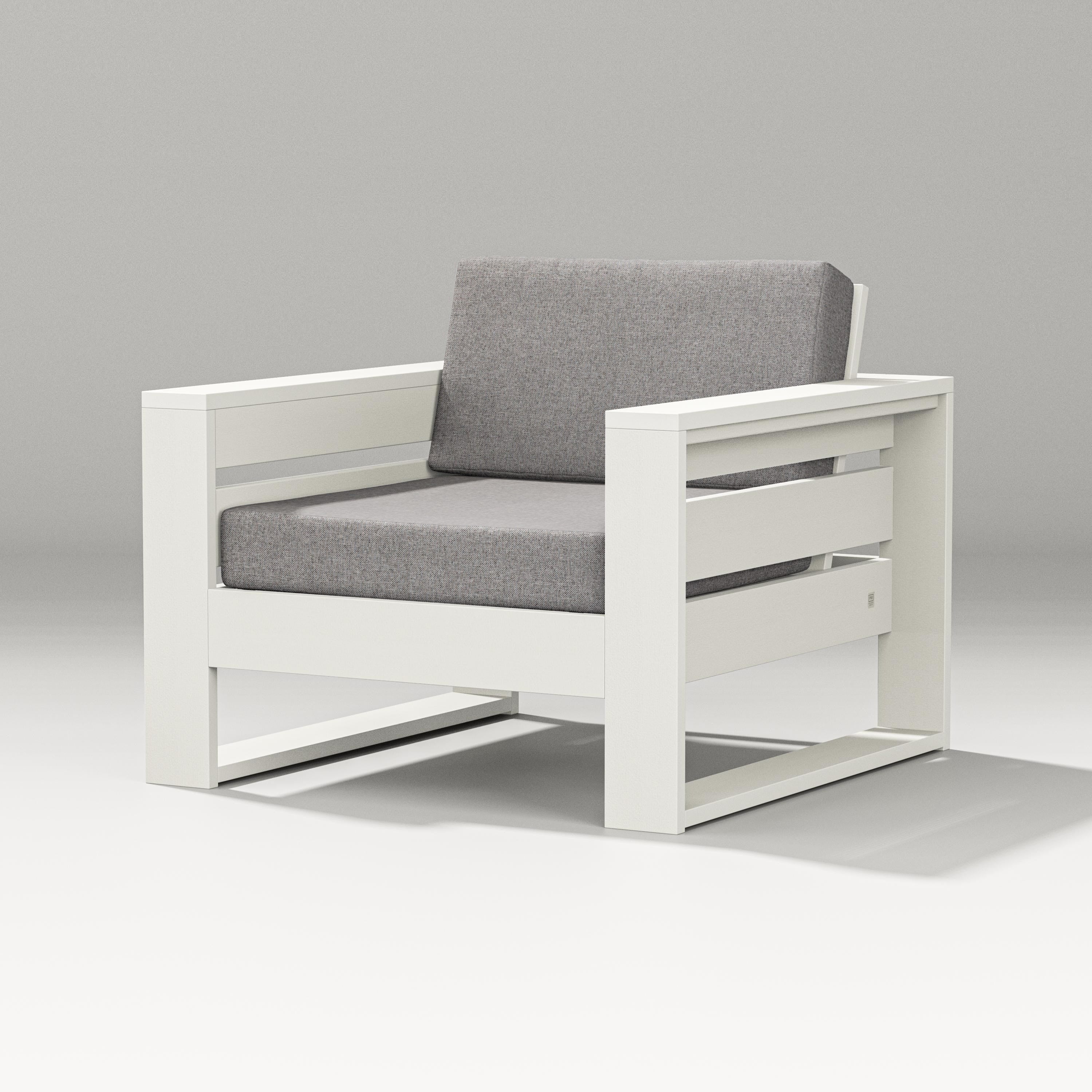 PW Designer Series Latitude Lounge Chair in Vintage White / Grey Mist