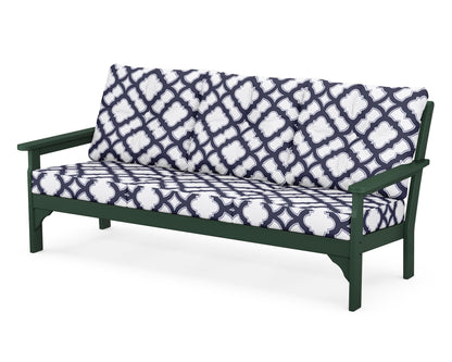 POLYWOOD® Vineyard Deep Seating Sofa in Green / Trellis Navy