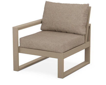POLYWOOD® EDGE Modular Left Arm Chair in Vintage Sahara / Spiced Burlap