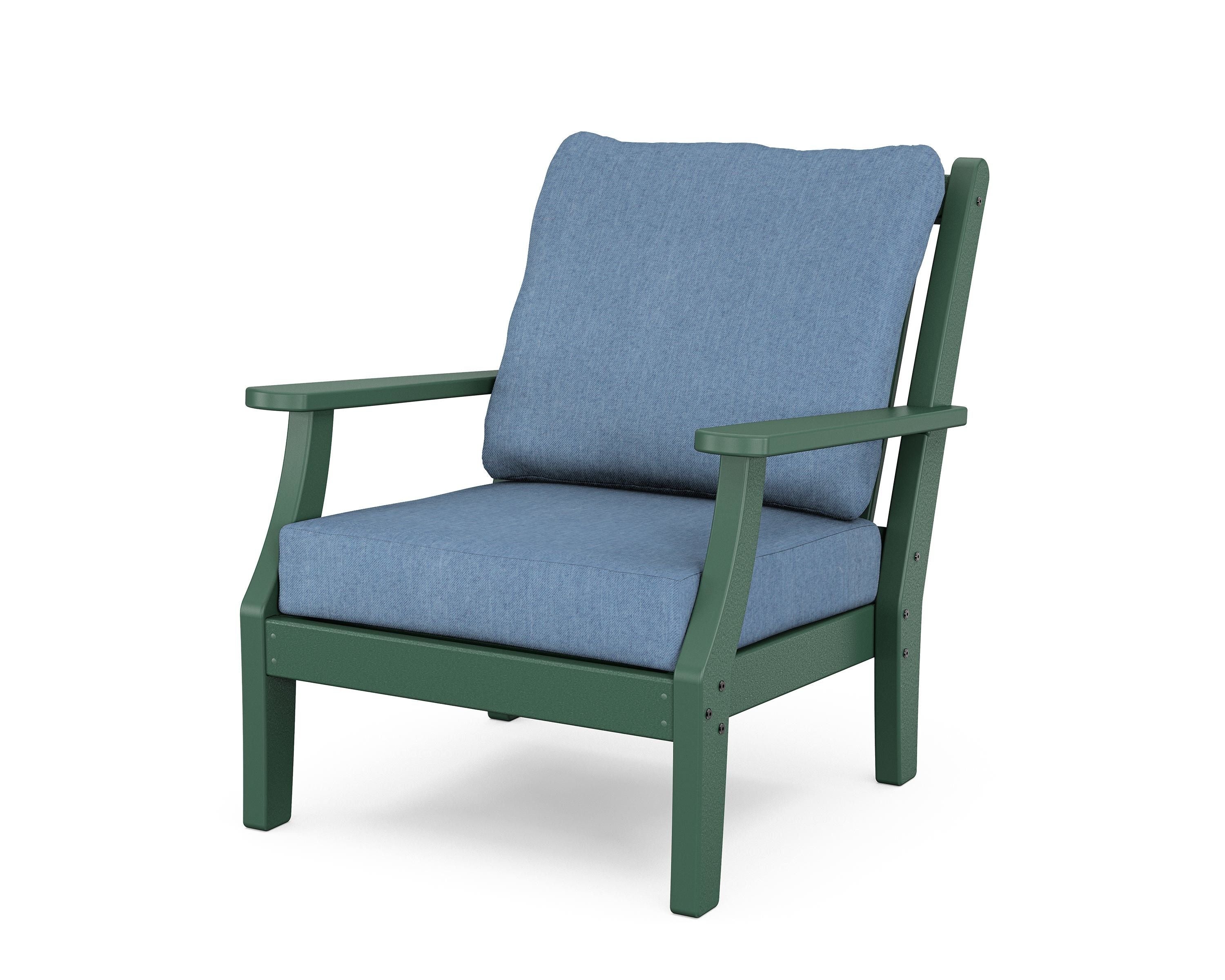 Country Living Wovendale Deep Seating Chair in Green / Sky Blue