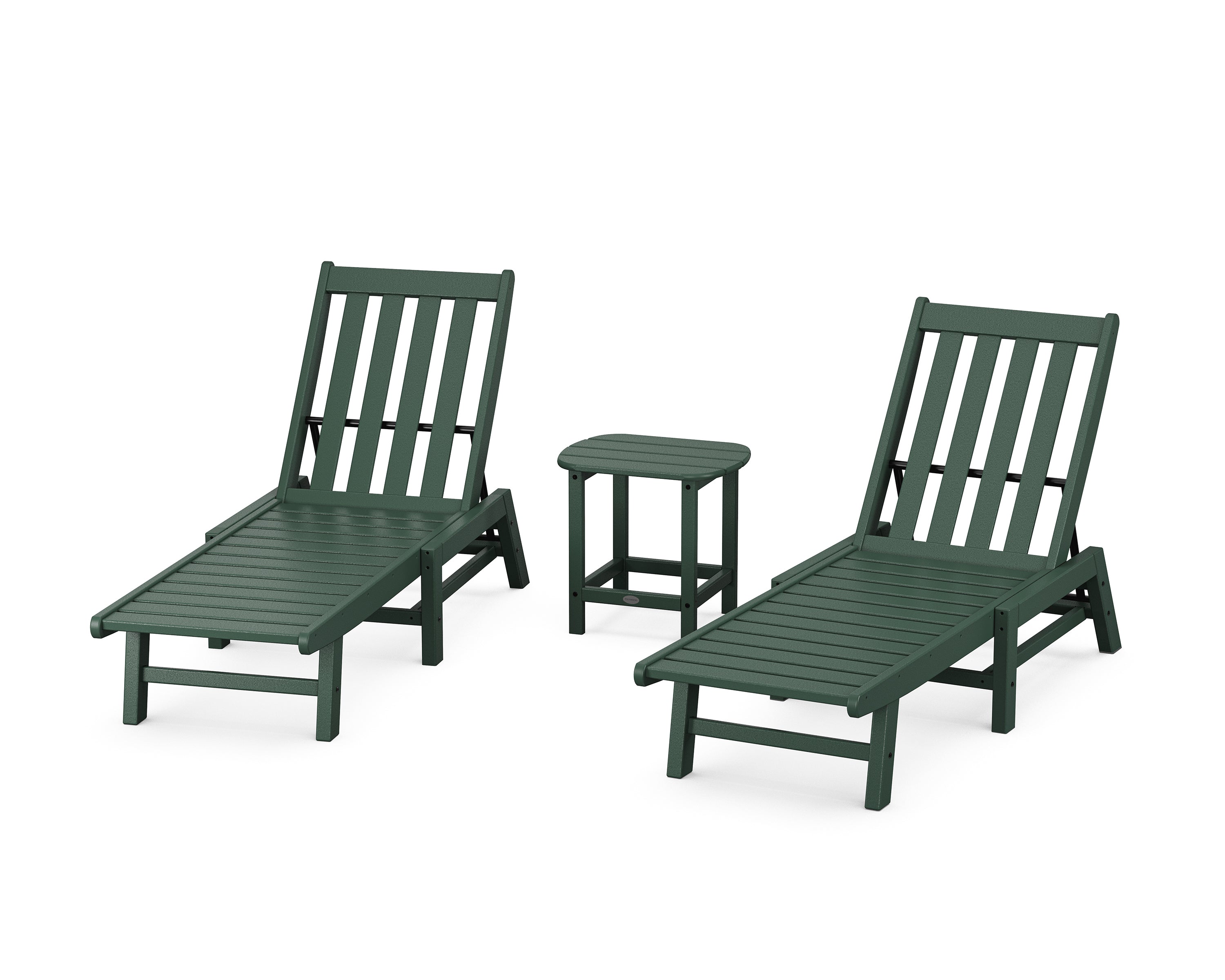 POLYWOOD® Vineyard 3-Piece Chaise Set in Green