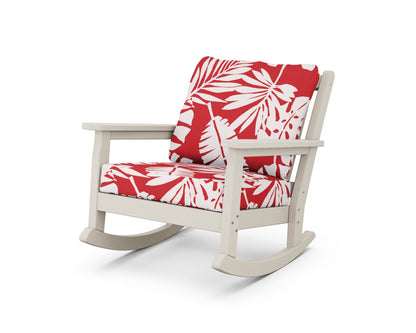 POLYWOOD® Chippendale Deep Seating Rocking Chair in Sand / Leaf Crimson